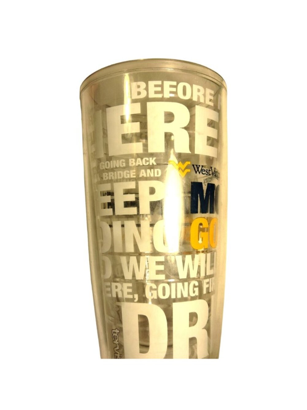 Tervis Travel Cup West Virginia University Mountaineers Go First Dream No Lid - Picture 5 of 7